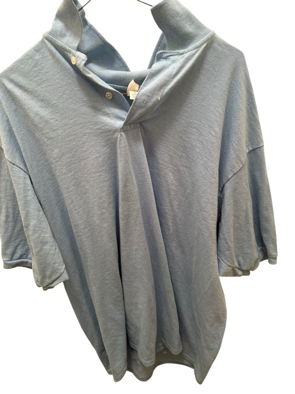 Mens Baby Blue Jerzees Spot Shield Polo Shirt Top XL Cotton Polyester Clothes